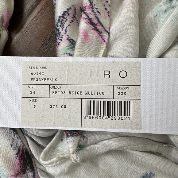 NWT IRO Kevals Printed One-Shoulder Mini Dress in Beige Multicolor - Picture 11 of 15